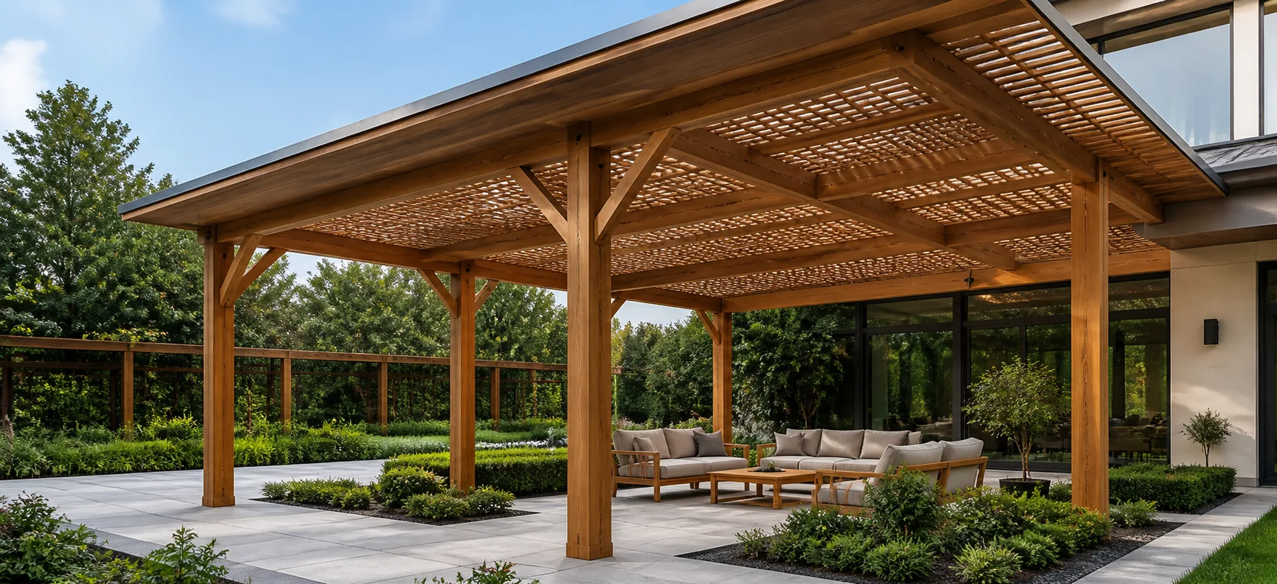 Tetőárnyékoló fa pergola